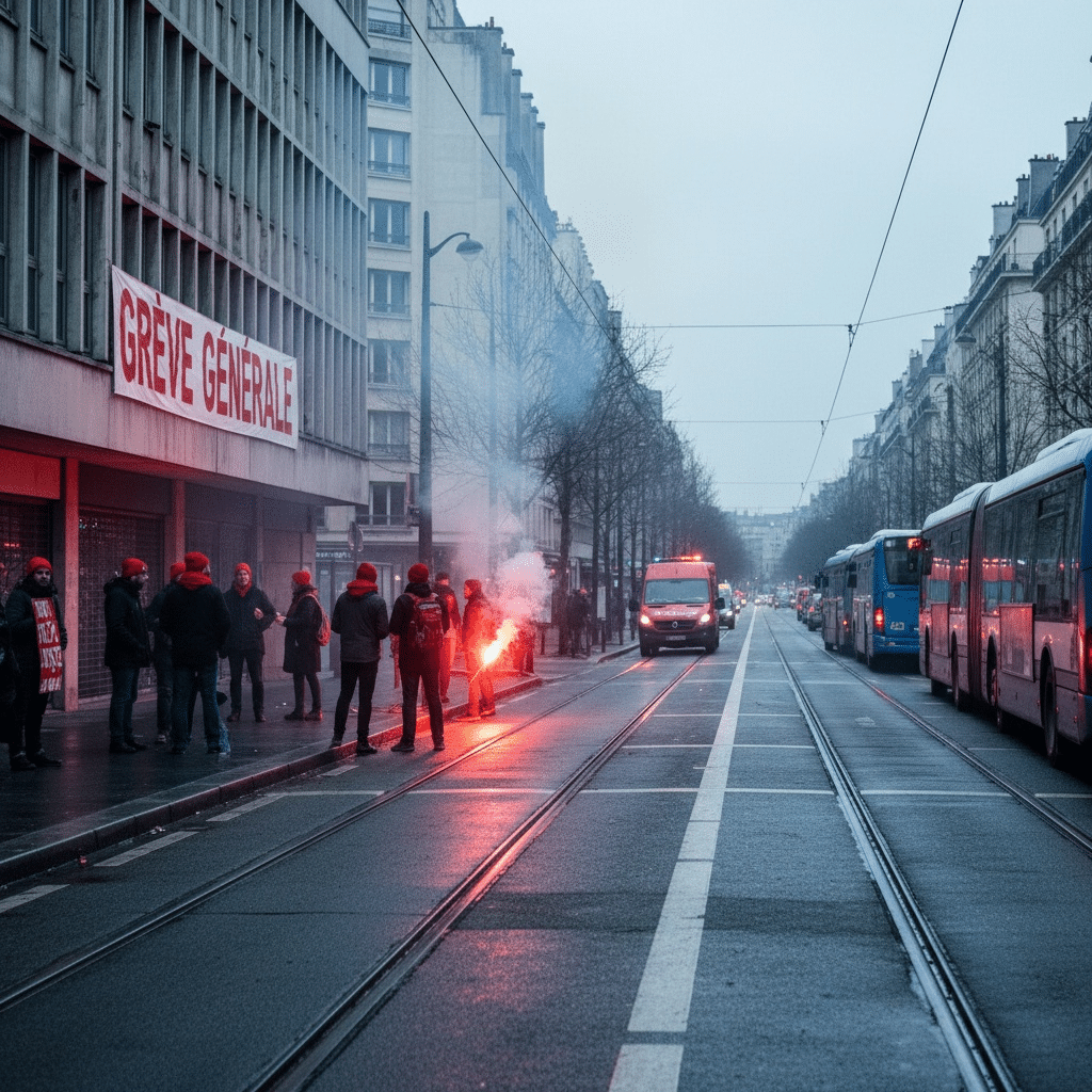 Greva generală din Franța perturbă serviciile de transport joi