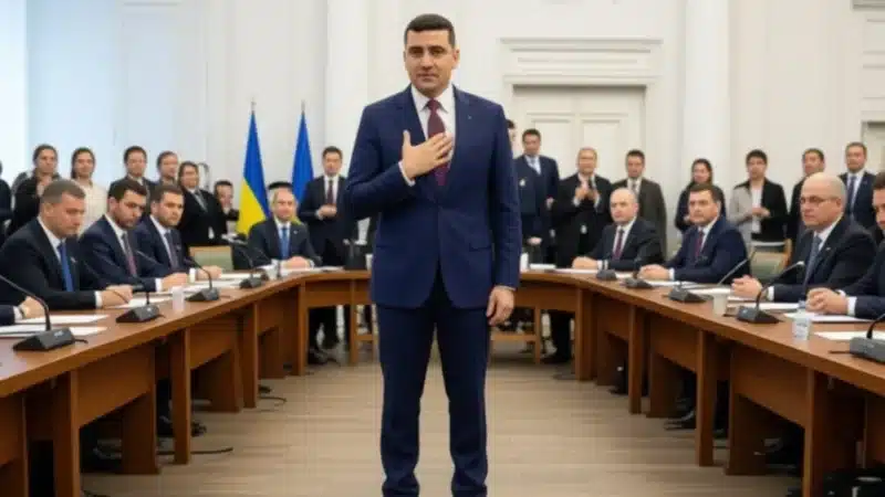 George Simion, apariție la hotelul unde PSD discută guvernarea