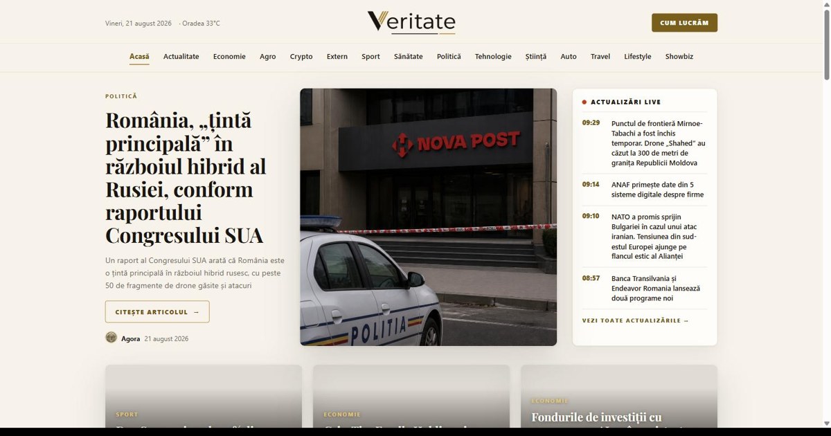 Un site de știri din România scris integral de AI promite separarea strictă a faptelor de opinii